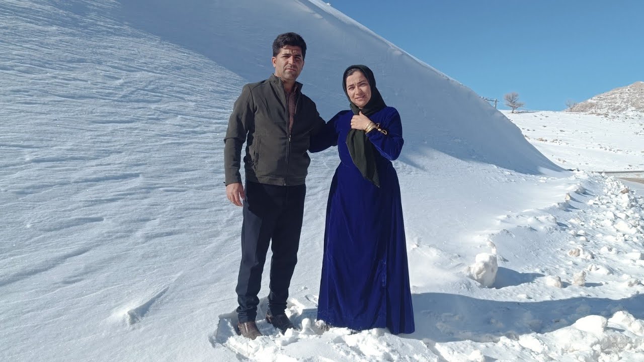 Plowing the farmland by Razieh with the help of Ebrahim