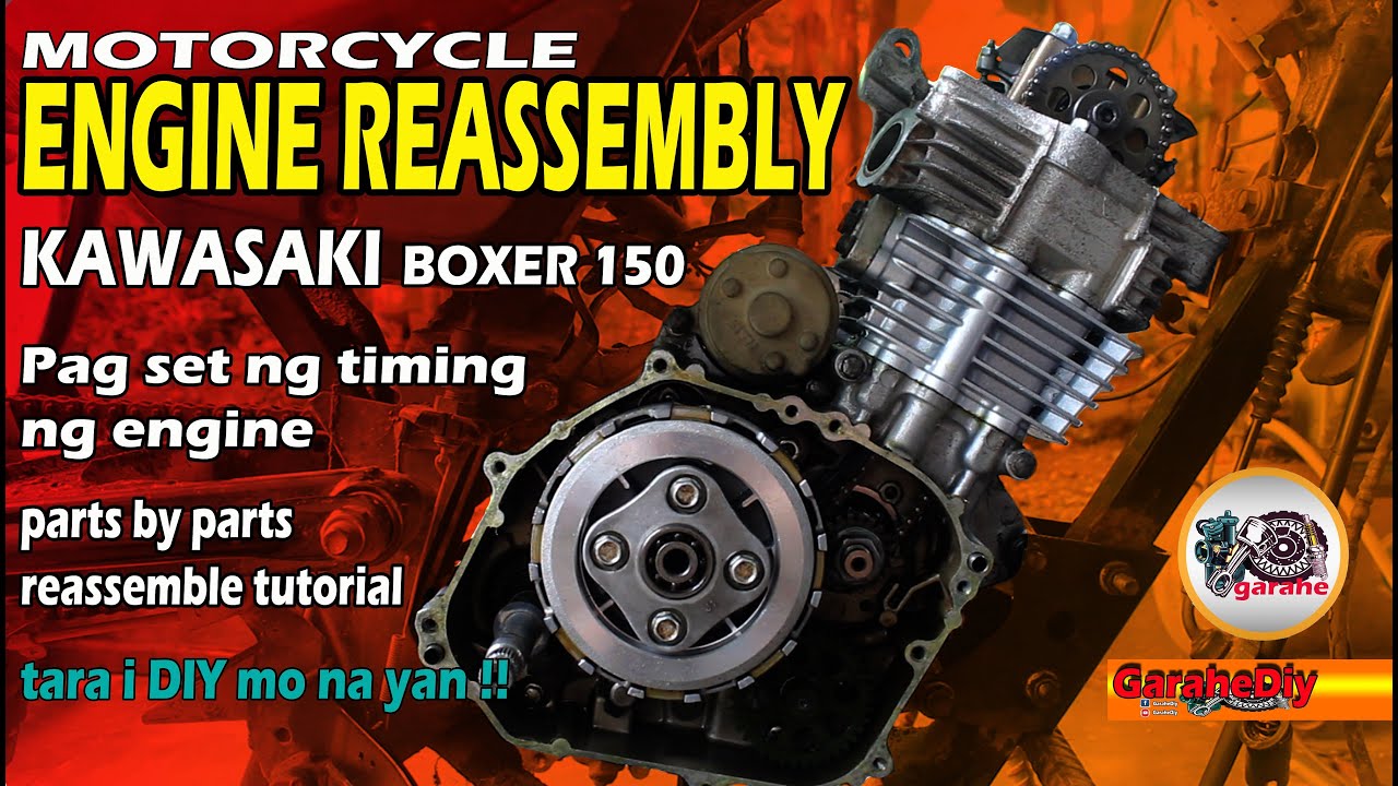 PAANO MAGBUO NG MAKINA NG MOTOR, Kawasaki bajaj boxer 150 engine reassembly, engine timing setting.