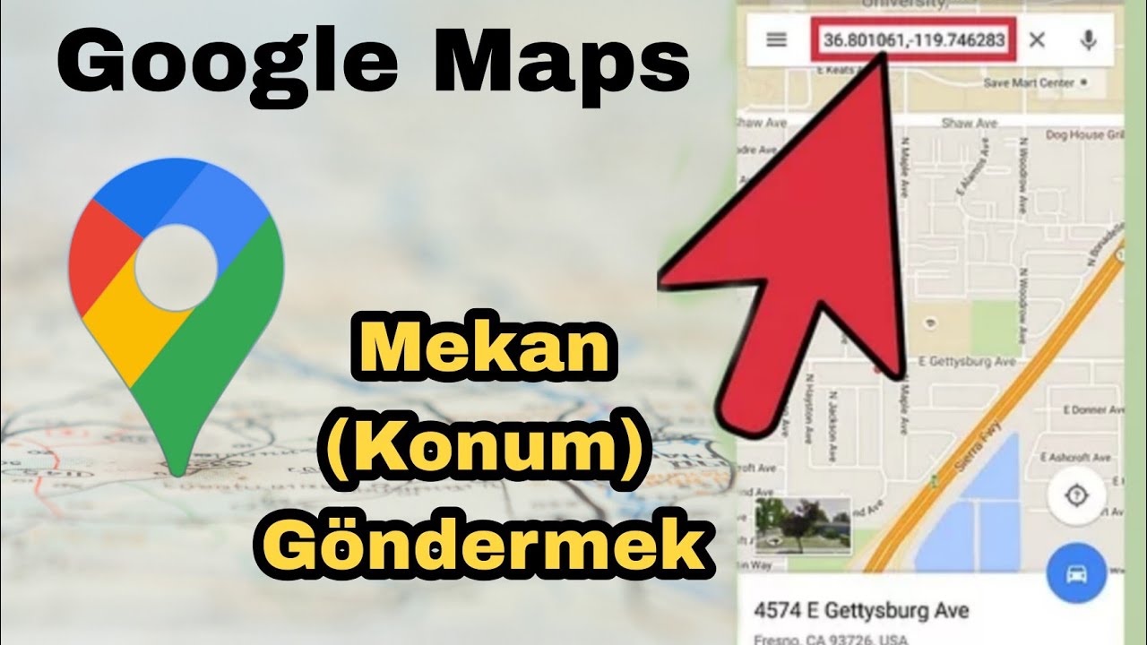 Google Maps - Xəritə üzərindən koordinatların tapılması / Konum göndərmək