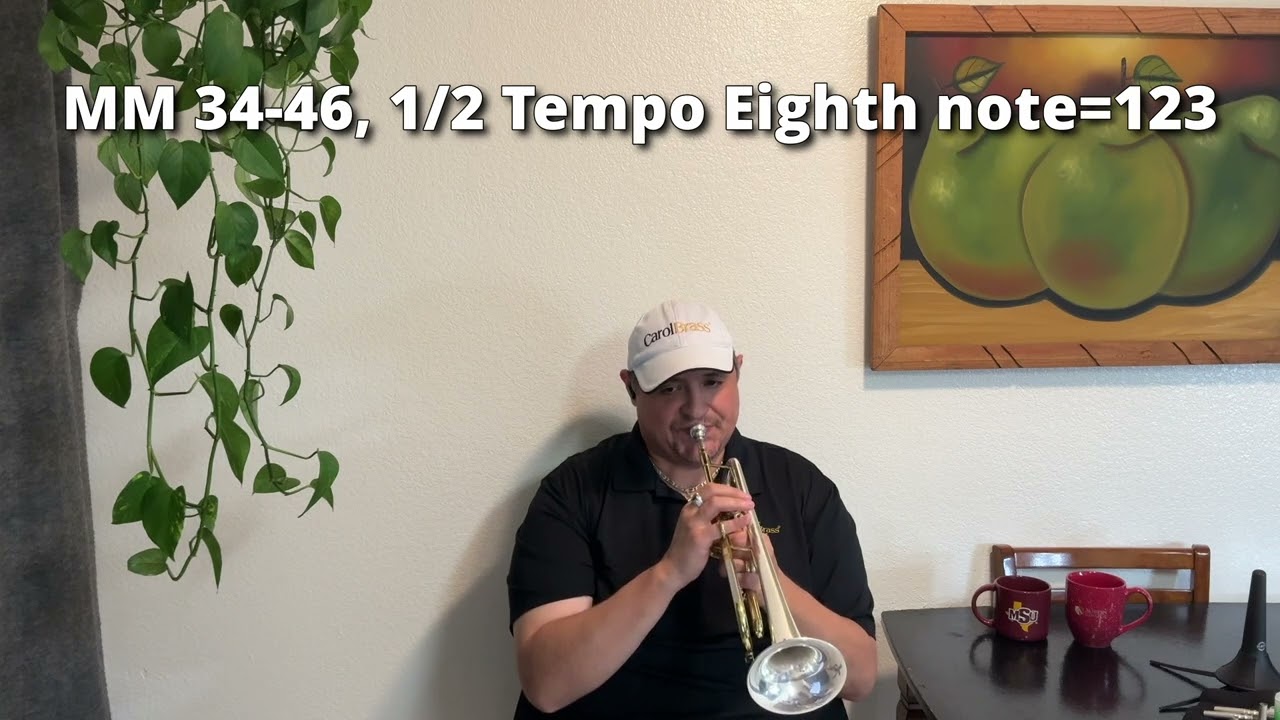 TMEA Texas All State Band Trumpet Etude 3 2025-2026 Brandt Practice Video Slow Medium Fast