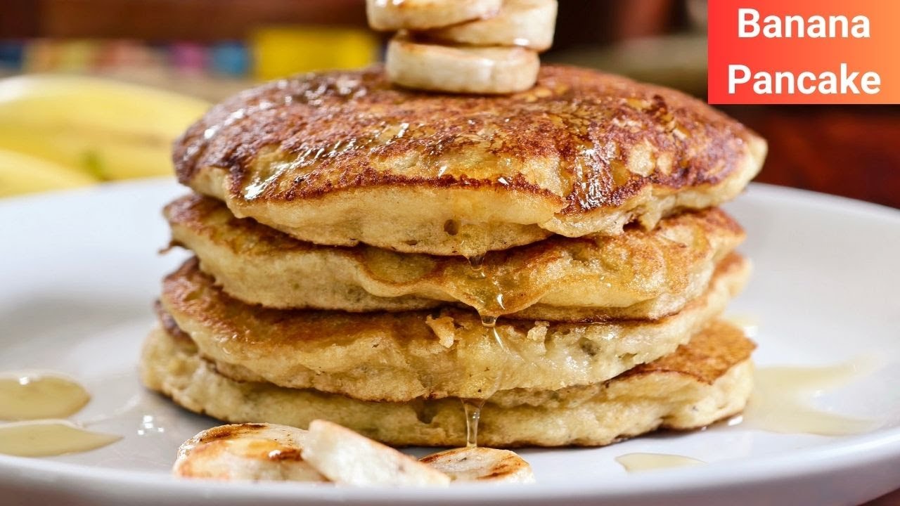 Soft Fluffy Pancake Recipe| Eggless Wholewheat Banana Pan cake Recipe | पके केले का पैनकेक