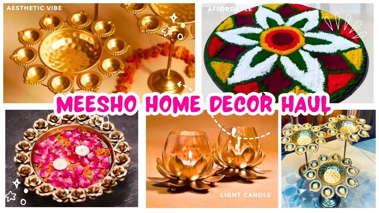 Home Decor Haul from Meesho | Festive Special | Lights Candle, Rangoli & More 🔥