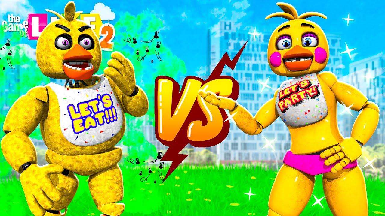 Toy Chica and Chica FACE OFF In Game of Life!!