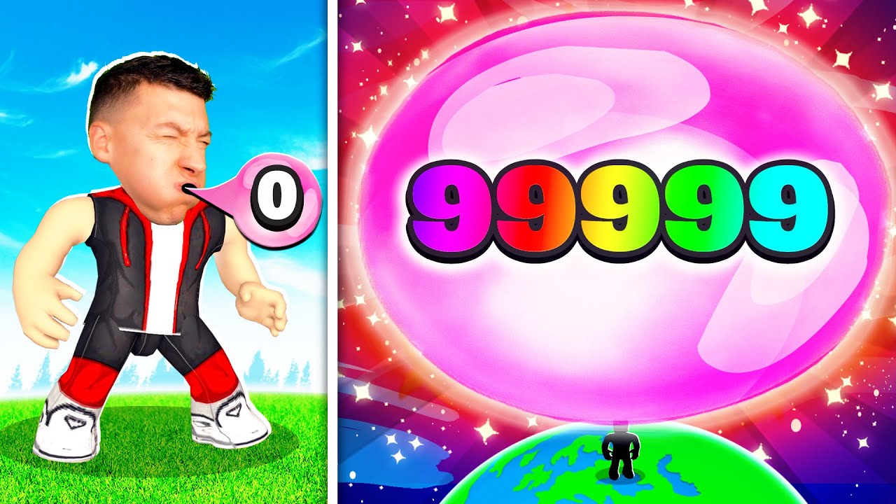 SUPER GÉANTE BULLE DE CHEWING GUM DÉBLOQUÉ DÉPASSANT LA PLANÈTE TERRE DANS ROBLOX !!
