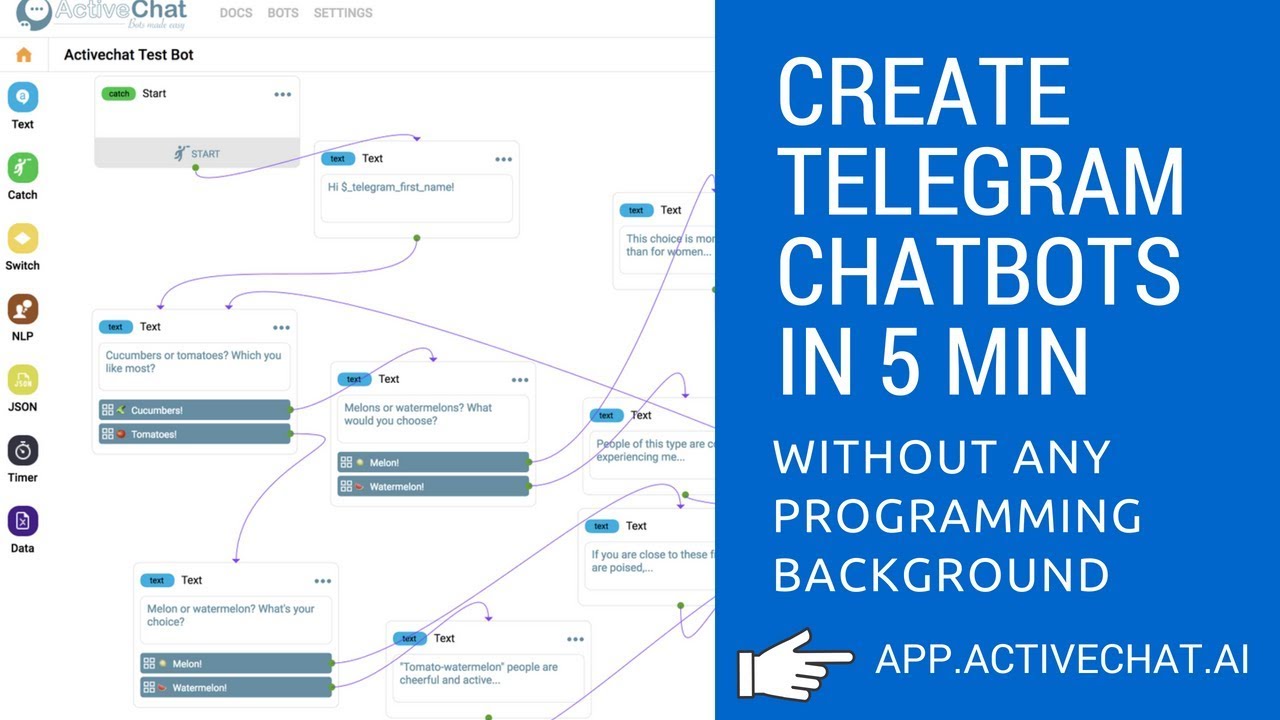 How to create Telegram chatbot in 5 minutes with no programming knowledge - Telegram bot tutorial