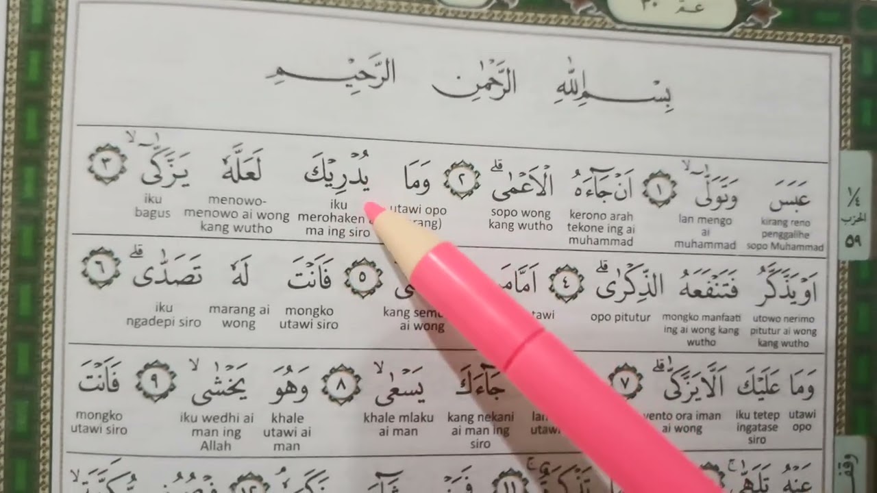 #2023 Latihan Bedah Hukum Tajwid Surat 'Abasa ayat 1-5
