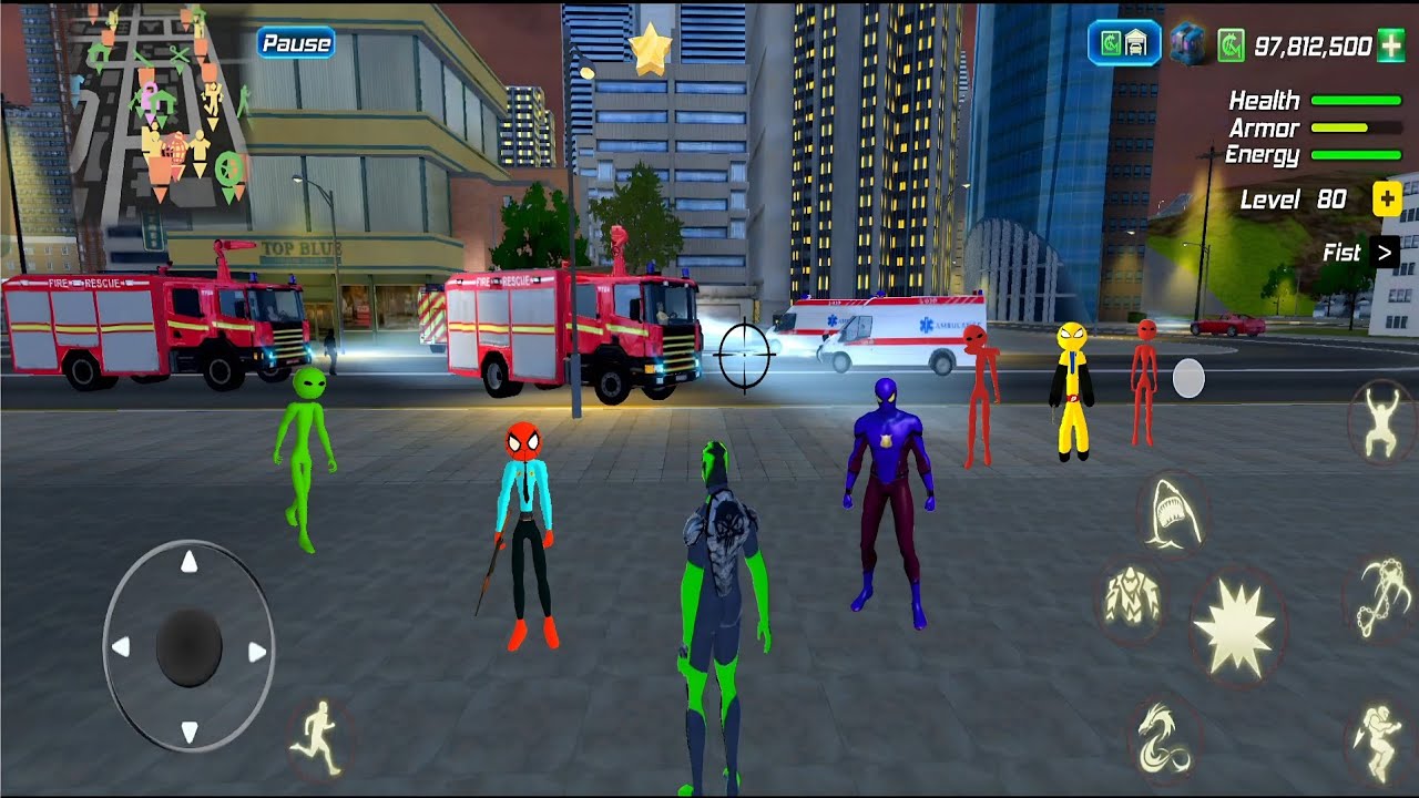 Rope Frog Ninja Hero Open City | fire Fighter Truck, Pit Fight, Ambulance Missions Gameplay #part7