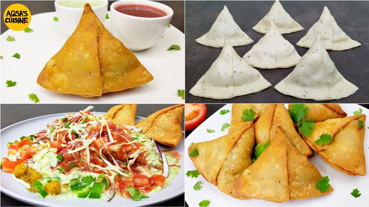Bazar Jesi Samosa Chaat سموسہ چاٹ, Chana Gravy & Chutney Recipe By Aqsa's Cuisine, Aloo Samosa Chaat