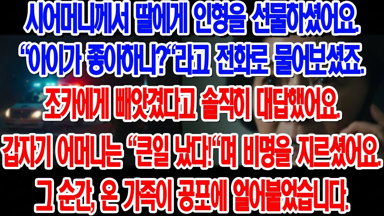 조카가 시어머니가 딸에게 준 인형을 뺏어 갔습니다. 