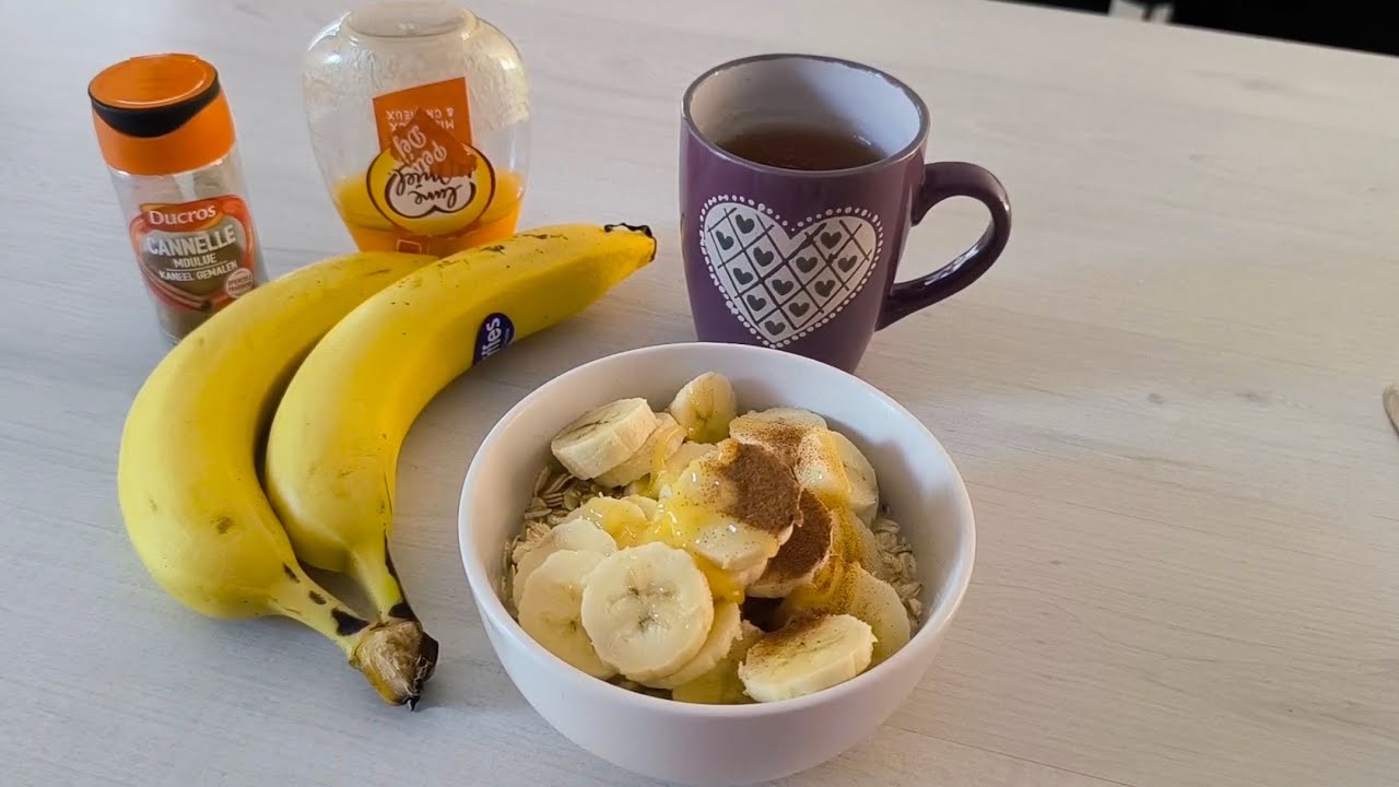 Petit d&eacute;jeuner sain | Recette flocons d'avoine et banane 🍌