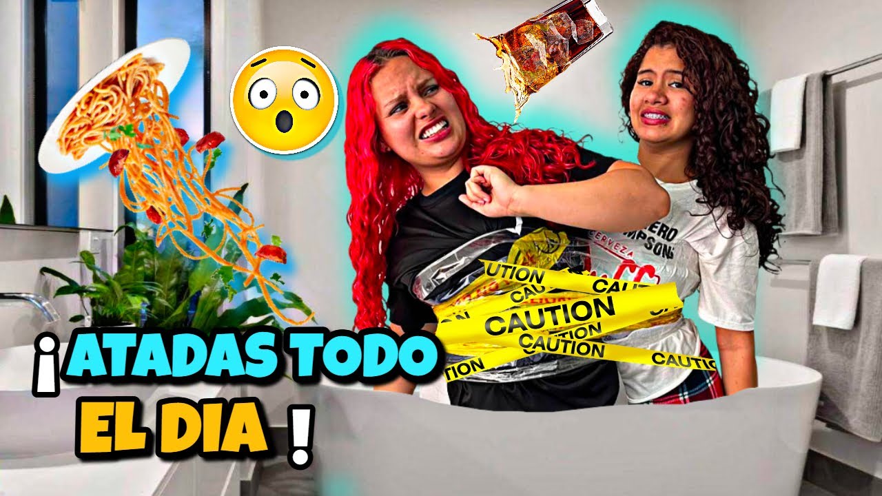 ¡Un Día PEGADA A MI HERMANA con cinta adhesiva ! 😱 Hicimos POPIS JUNTAS...😳🔥