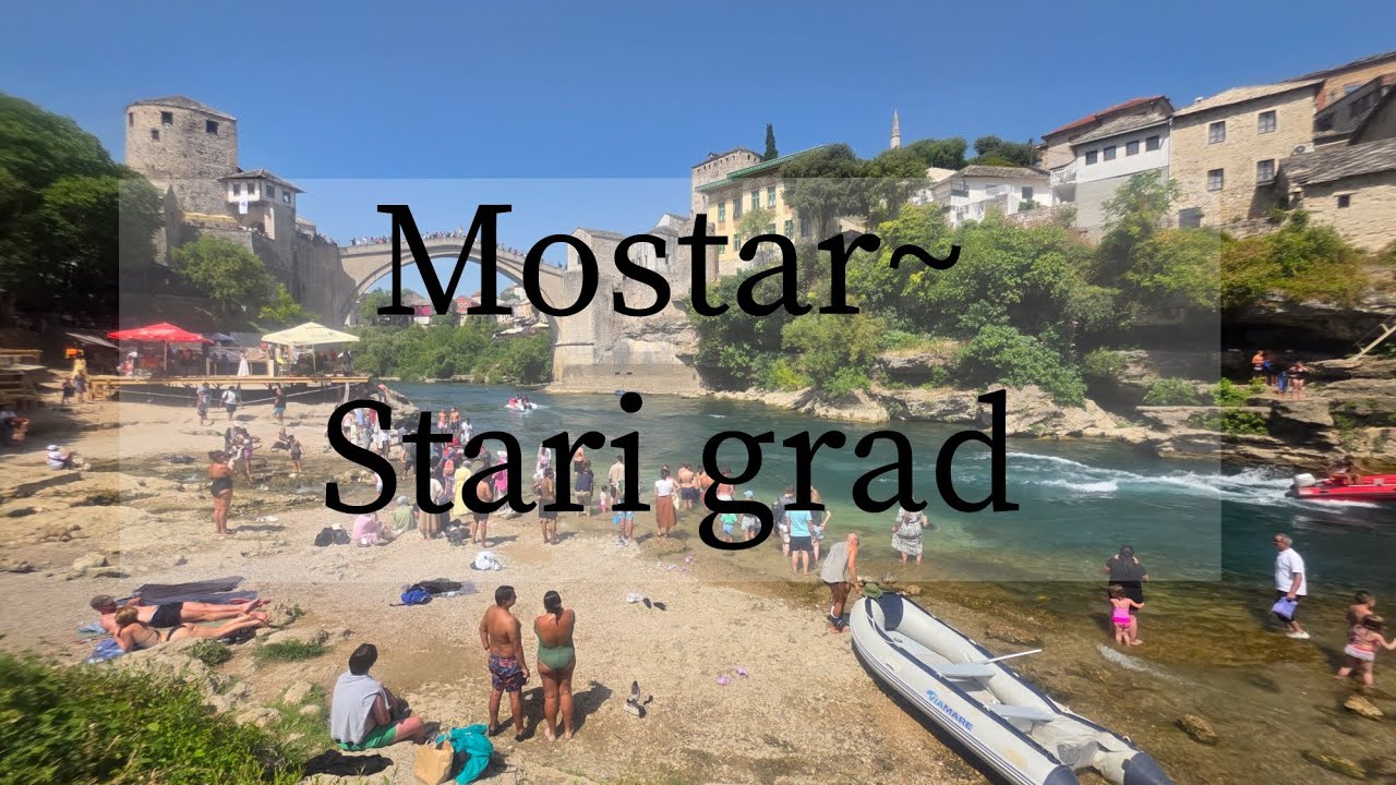 Najvrući dan u BiH 🇧🇦 Mostar ~ Stari grad  💛 4K 