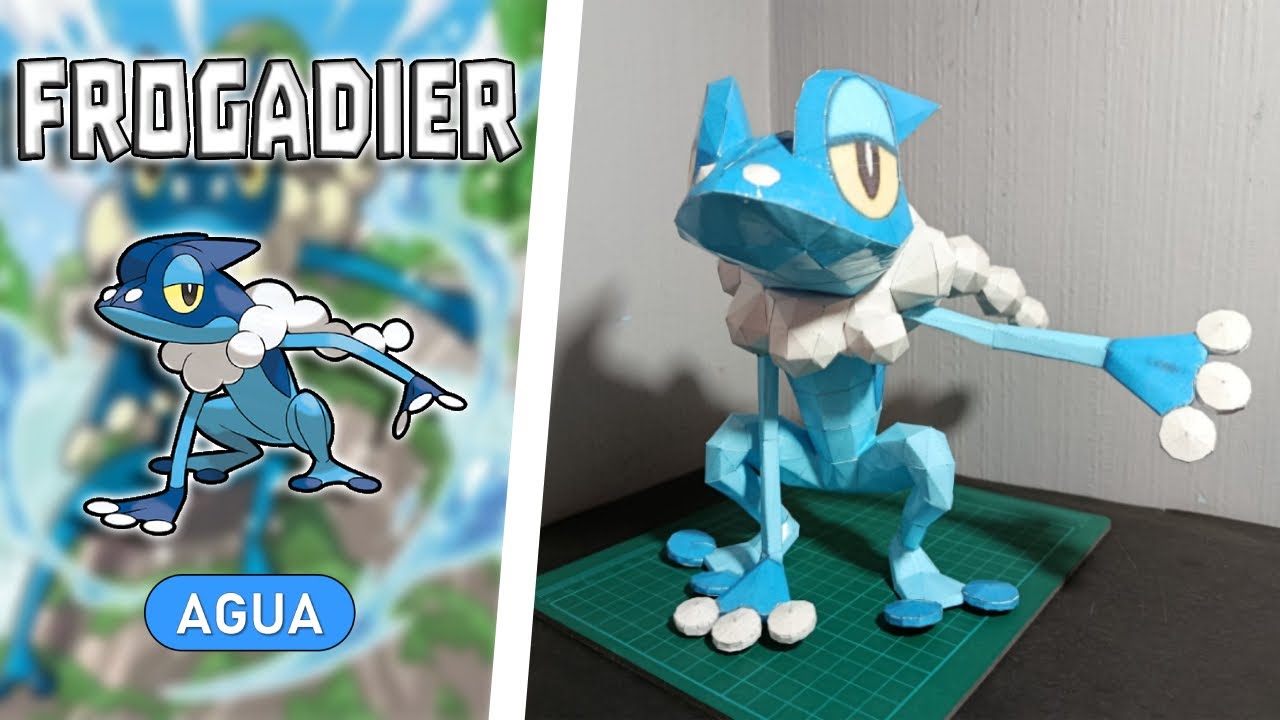 COMO hacer un FROGADIER 🐸💧 de PAPERCRAFT | Tutorial Paso a Paso