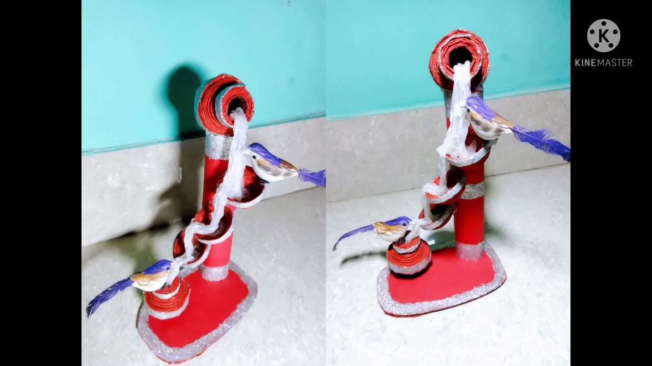 Newspaper Waterfall Showpiece | DIY Newspaper Craft