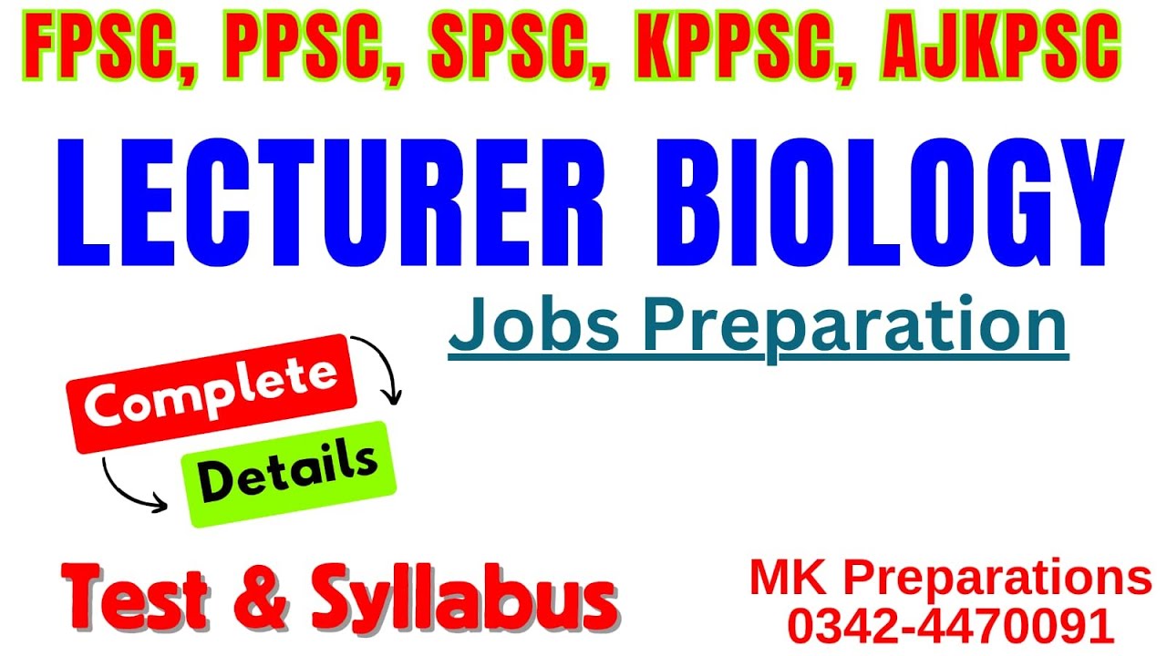 Complete Guide for Lecturer & SST Biology Test Preparation 2025 | Eligibility, Books & Solved Papers