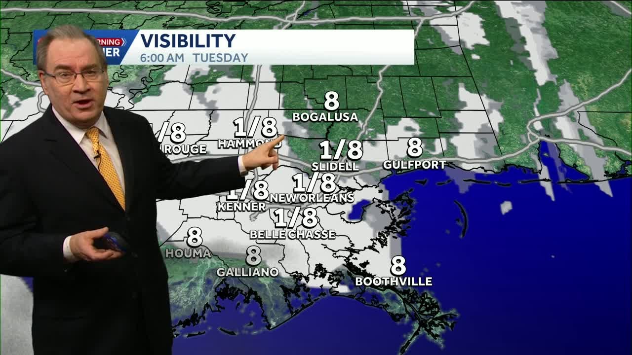 Fog returns again Tuesday morning, increasing rain chances