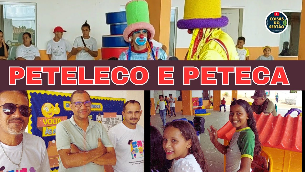 Apresentações dos palhaços Peteleco e Peteca em escola pública de Olivença/AL.