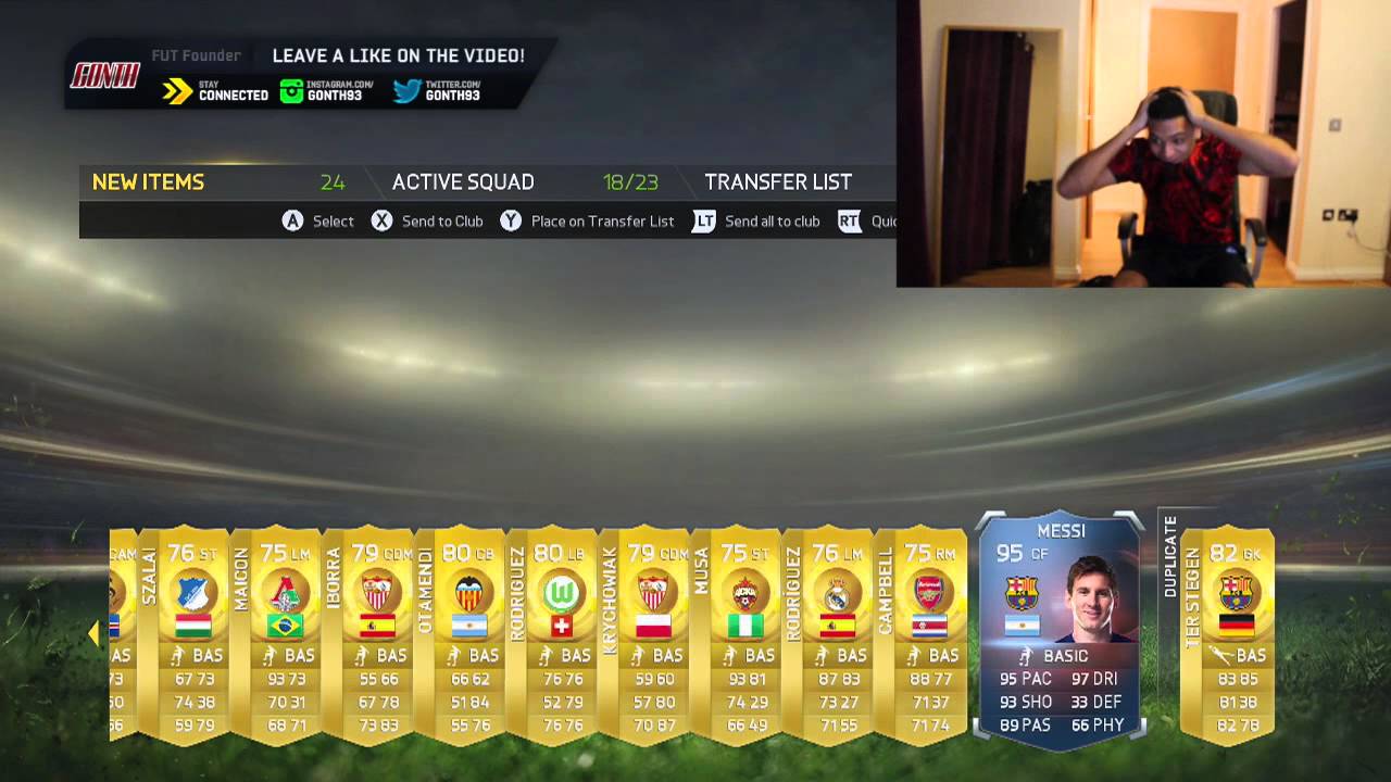 RECORD BREAKER MESSI IN A PACK!!! FIFA 15