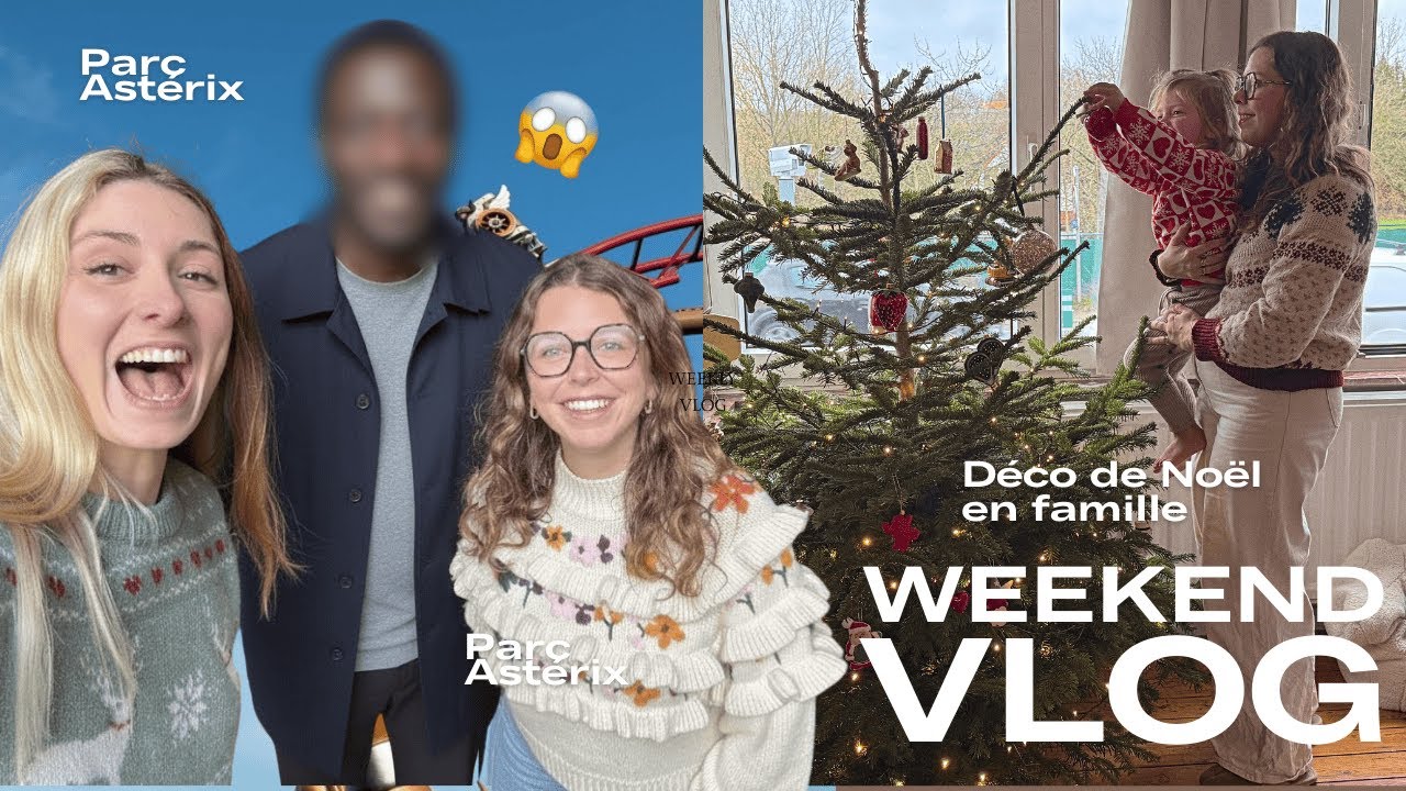On croise des stars au Parc Astérix 🤩🎢 + déco de Noël en famille 🎄