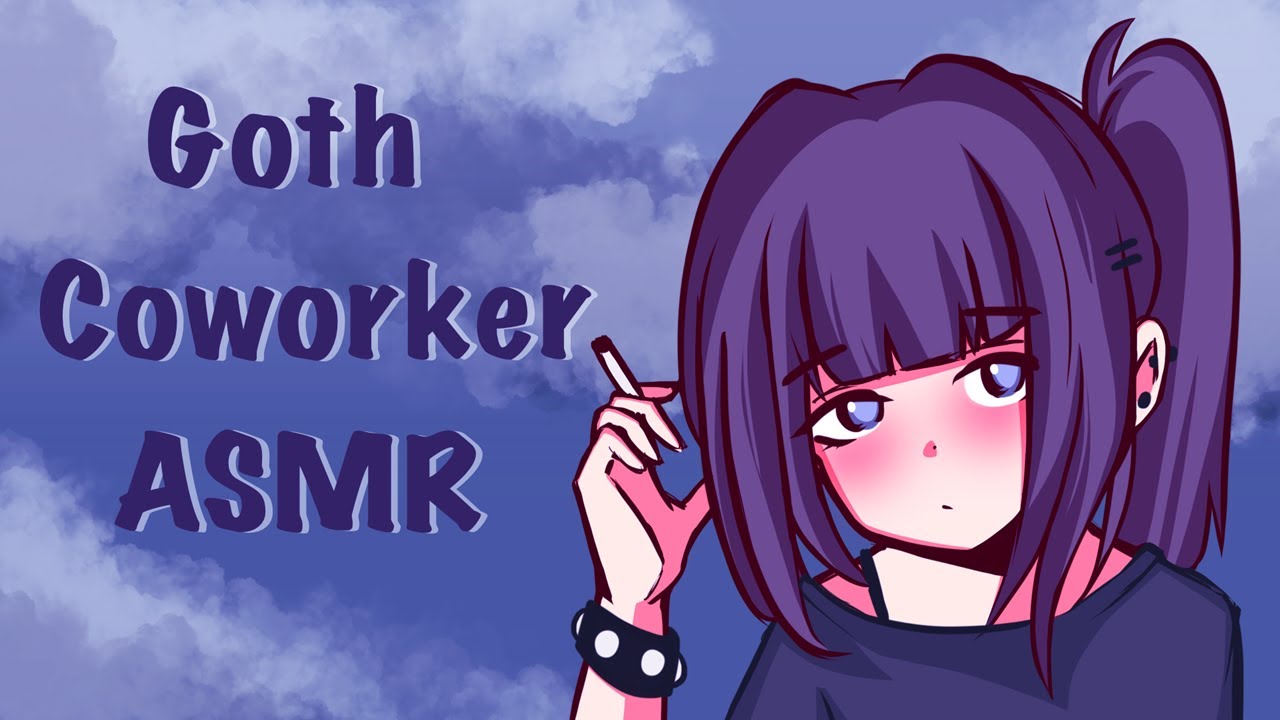 Having A Smoke Break With Your Goth Coworker | ASMR Roleplay F4M (ear blowing & phone tapping) ♥