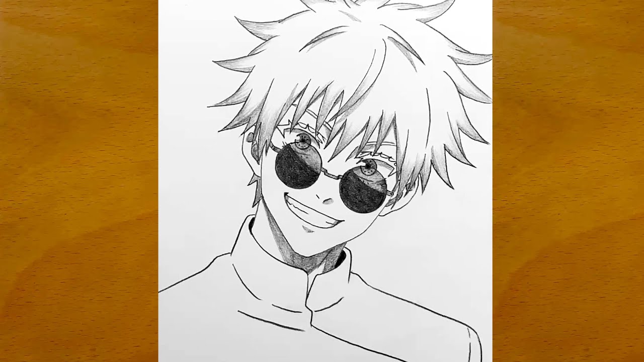 How to Draw Gojo Satoru Step by Step || Anime Sketch Tutorial || Jujutsu Kaisen Art
