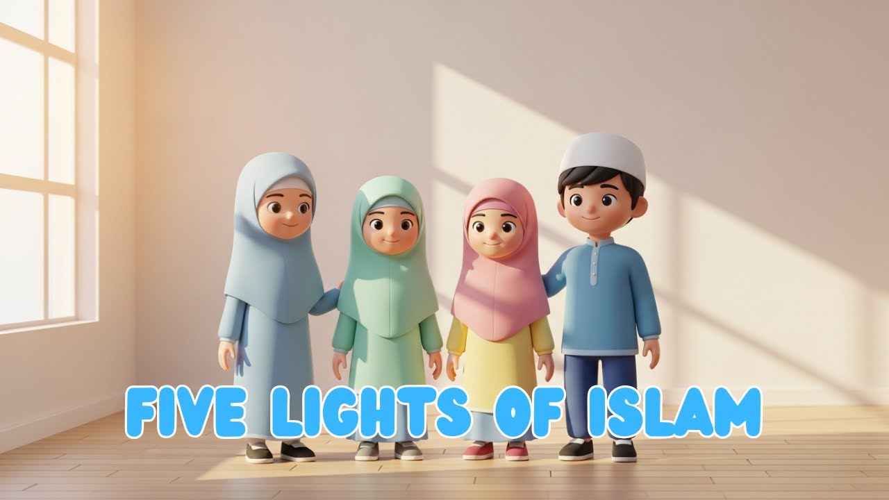 Five Lights of Islam 🌟 Islamic Kids Song About the Five Pillars | 3D Animation