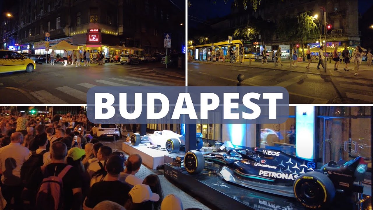 Budapest downtown at night [4k Ultra HD 60fps ]