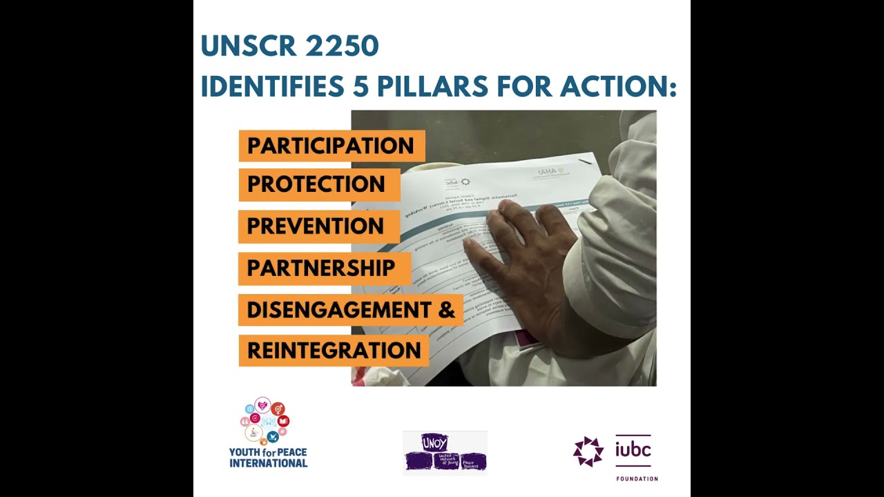 Five Pillar of UNSCR 2250- Youth, Peace, and Security