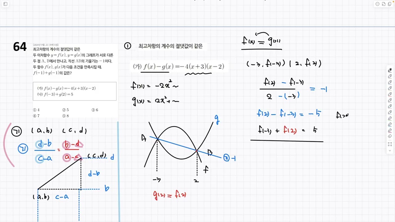 [2024년 9월 고1 19번]다항식의연산~인수분해 모의기출 64번 [3/18(수)]
