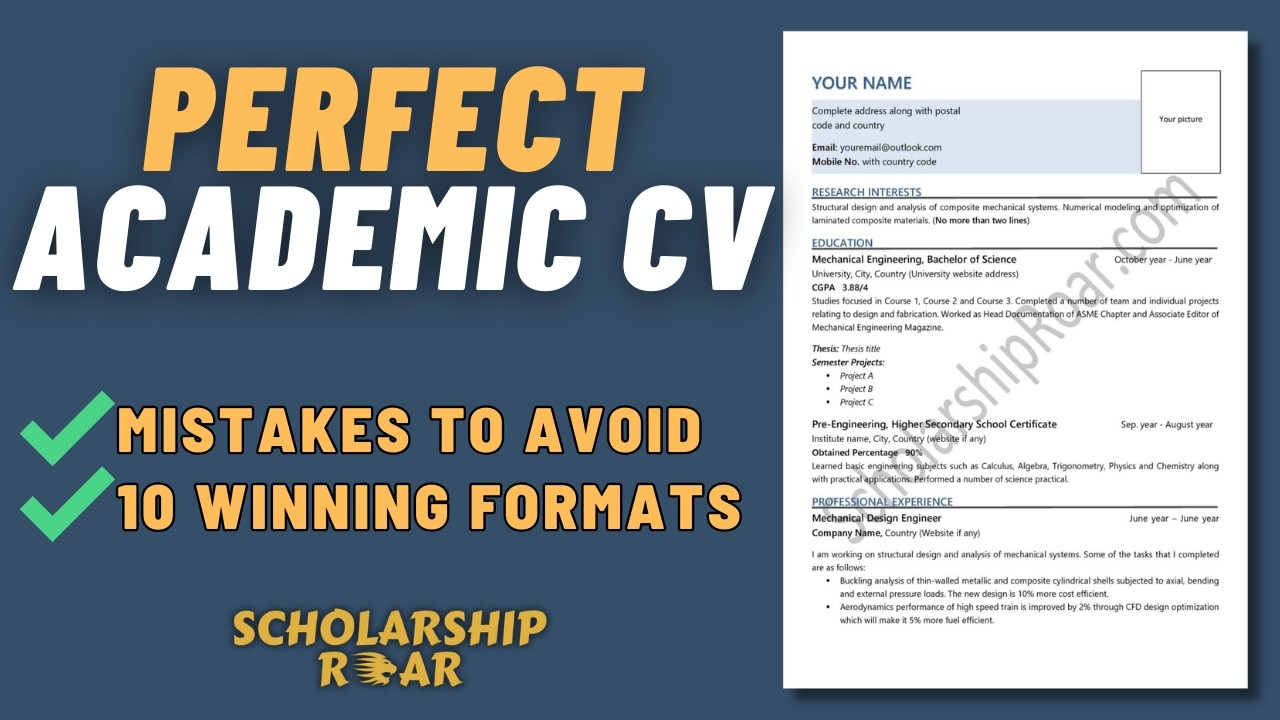 How to Write an Academic CV for Scholarships (Step-by-Step) + 10 Samples