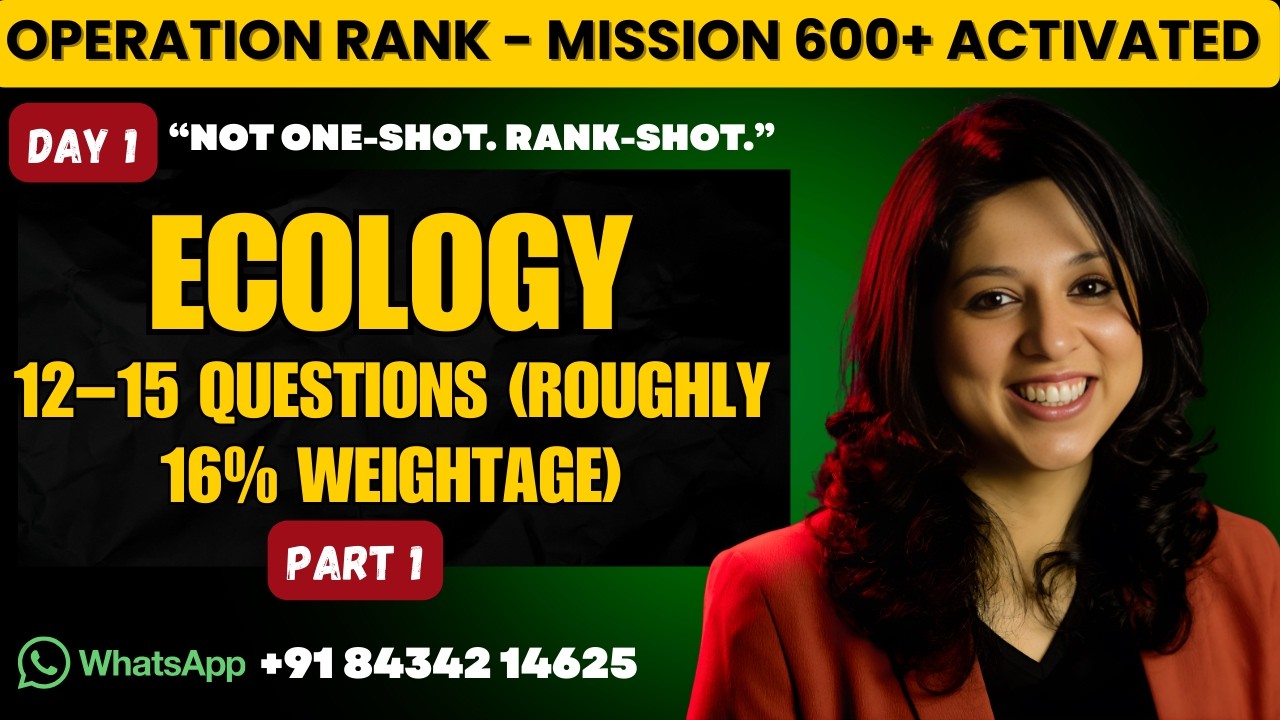 Ecology Part 1 |Organisms & Populations |NCERT Line by Line |NEET 2026 Biology |Vani Ma’am #neet2026