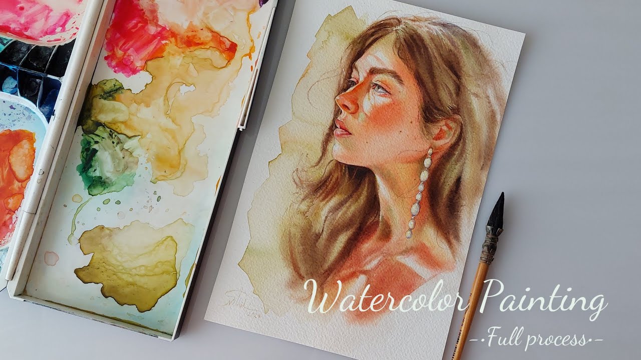 Paint with me:) Watercolor portrait painting☆