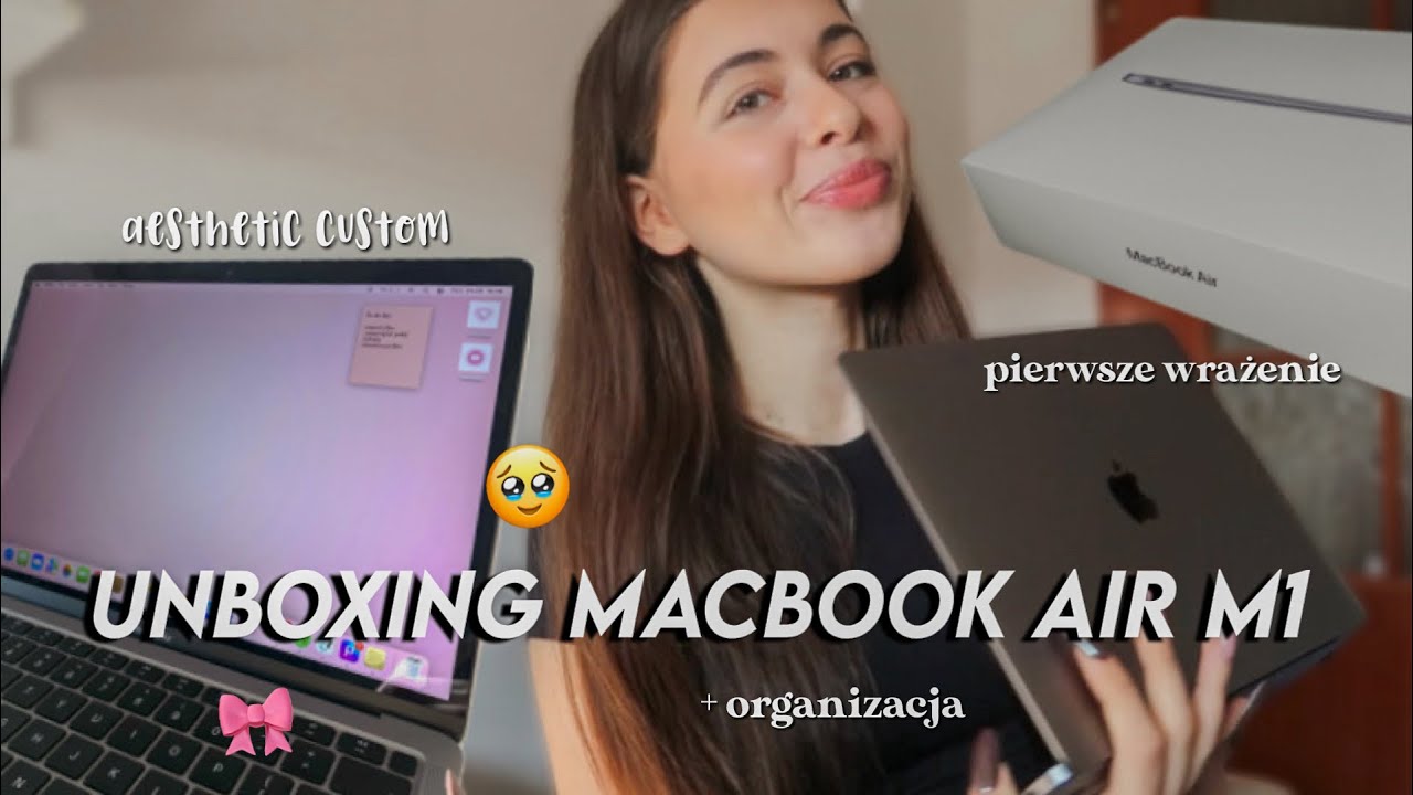 UNBOXING MACBOOKA AIR M1 + ORGANIZACJA *aesthetic custom, asmr*