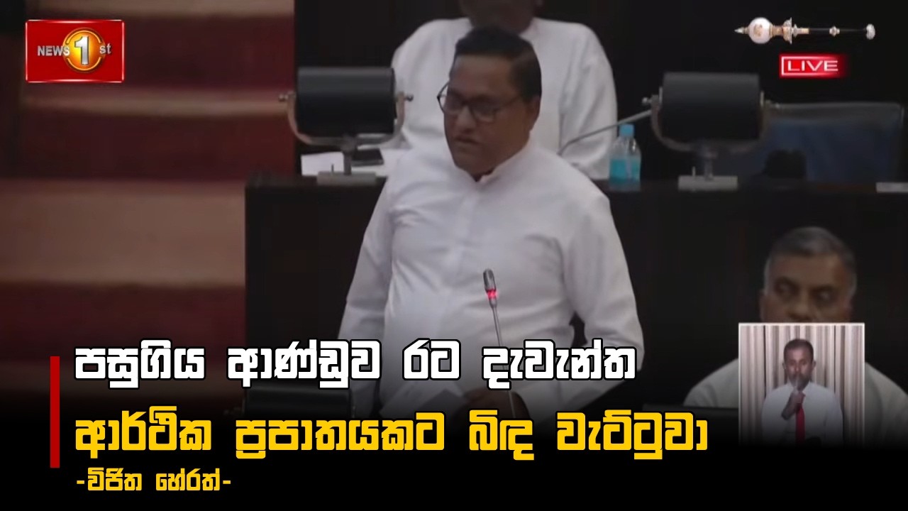 පසුගිය ආණ්ඩුව රට දැවැන්ත ආර්ථික ප්‍රපාතයකට බිඳ වැට්ටුවා - Vijitha Herath