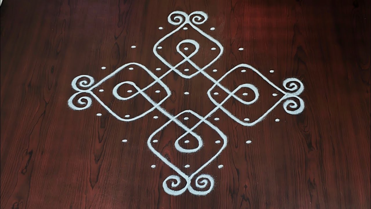 7&times;3dots melikala muggulu|easy rangoli|daily chukkala muggulu||sikku,kambhi,neli kolams|#Nice Rangoli