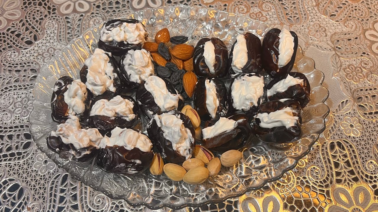  Special Stuffed Dates Recipe for Iftar | Cream & Dry Fruits Khajoor #iftarideas #nobakedessert 