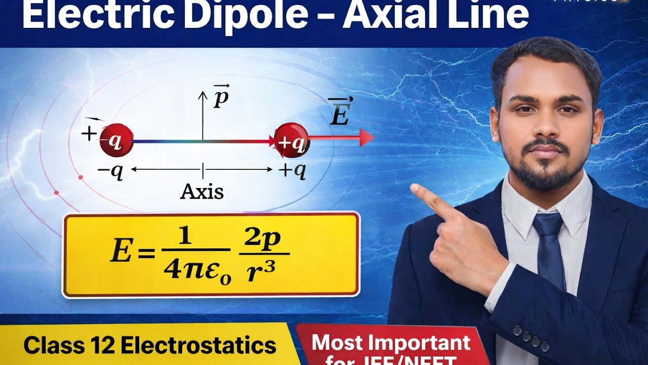 Electric Field Due to Dipole (Axial Point) | Class 12 Physics | JEE/NEET Preparation