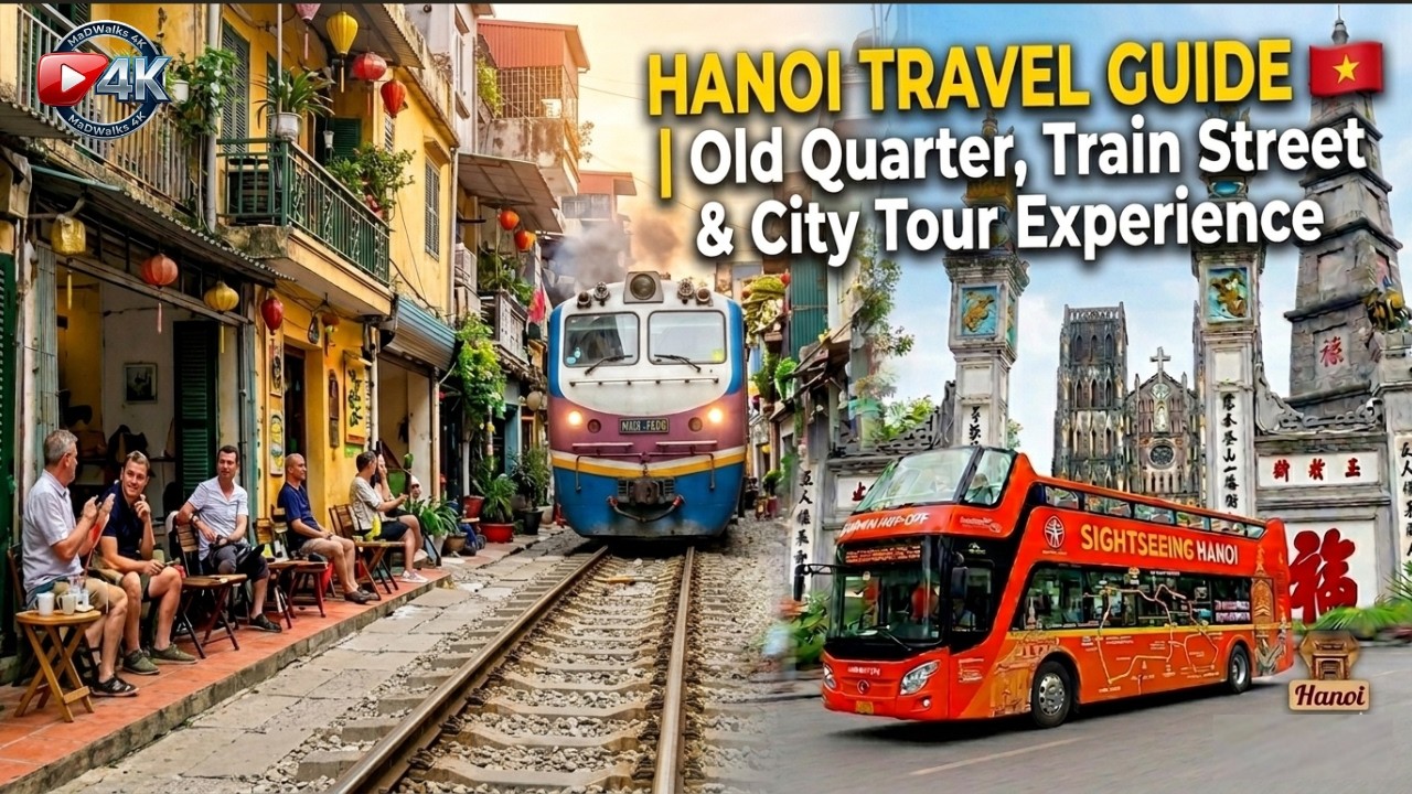 HANOI VIETNAM 🇻🇳 | Walking Tour, City Highlights (Hop-On Bus Experience) & Train Street