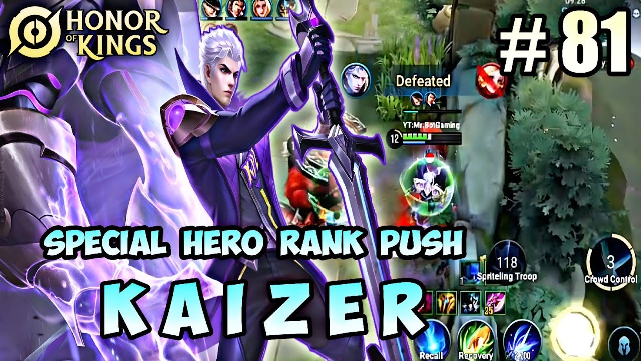 KAIZER Fighter/Jungler Special Hero Rank Push | Pro Gameplay #81 - Honor of Kings (HOK)