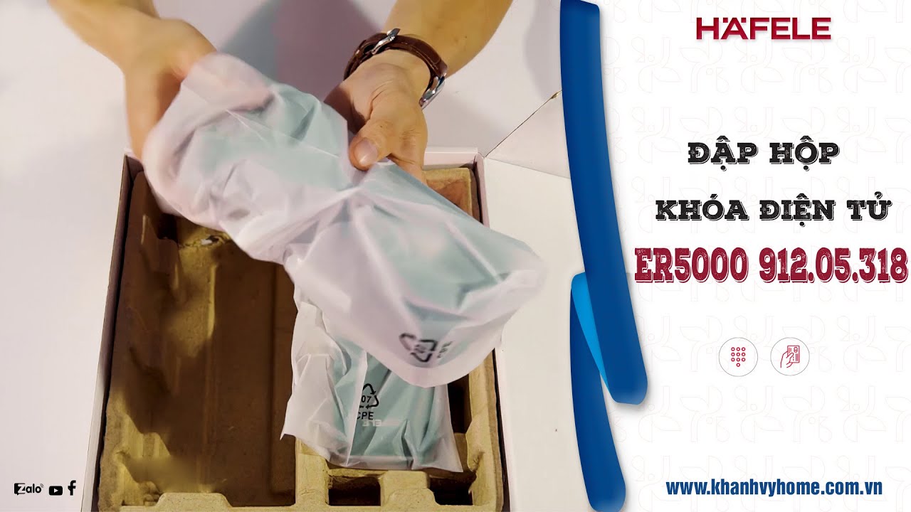 Đập hộp kh&oacute;a Hafele ER5000. kh&oacute;a kh&ocirc;ng tay nắm d&agrave;nh cho cửa gỗ  912.05.318