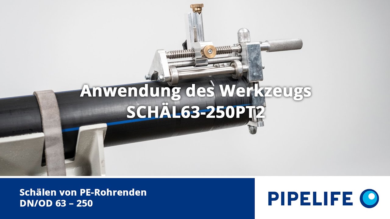 Schälen von PE-Rohrenden DN/OD 63 – 250