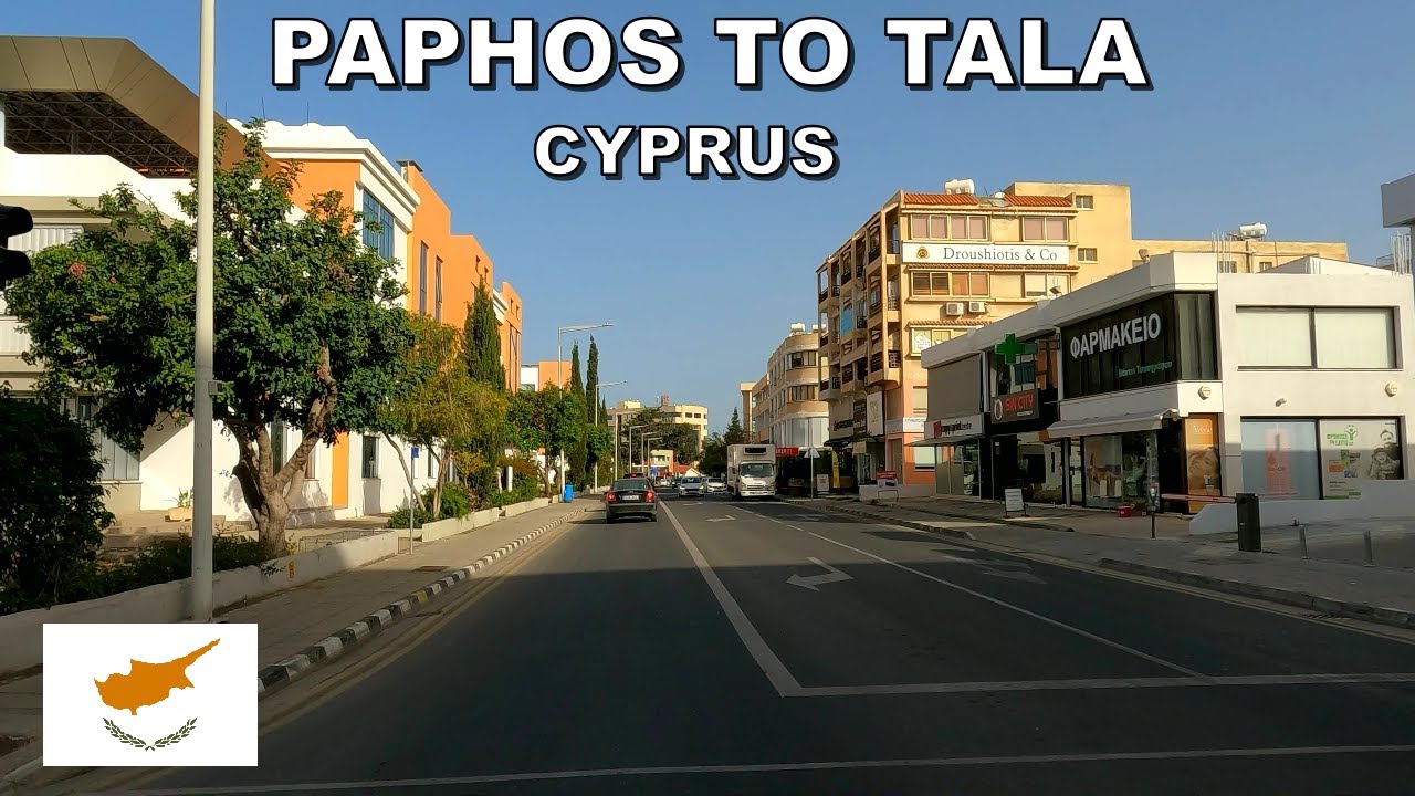 DRIVING from PAPHOS CITY to TALA VILLAGE in CYPRUS 4K (60fps)