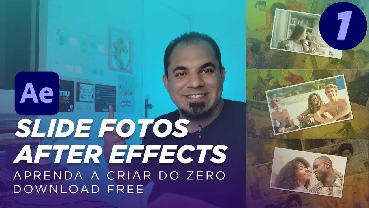 Slides Fotos #01 - After Effects | Como criar do zero? | Download Free