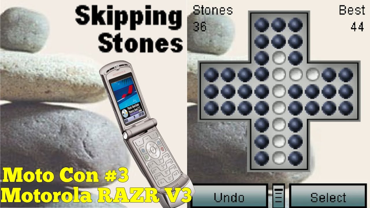 Skipping Stones ВСТРОЕННАЯ ИГРА с телефона Motorola RAZR V3 (Motorola 2004 год)