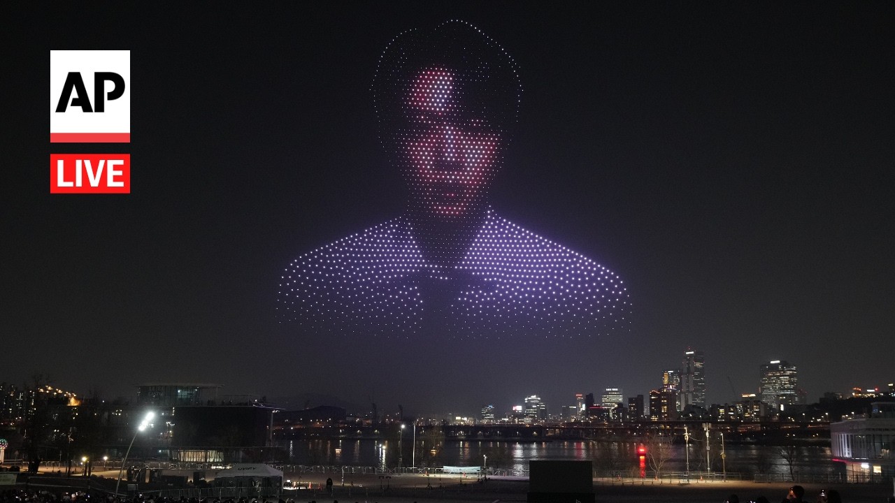 LIVE: Seoul drone show ahead of BTS concert at Gwanghwamun Square