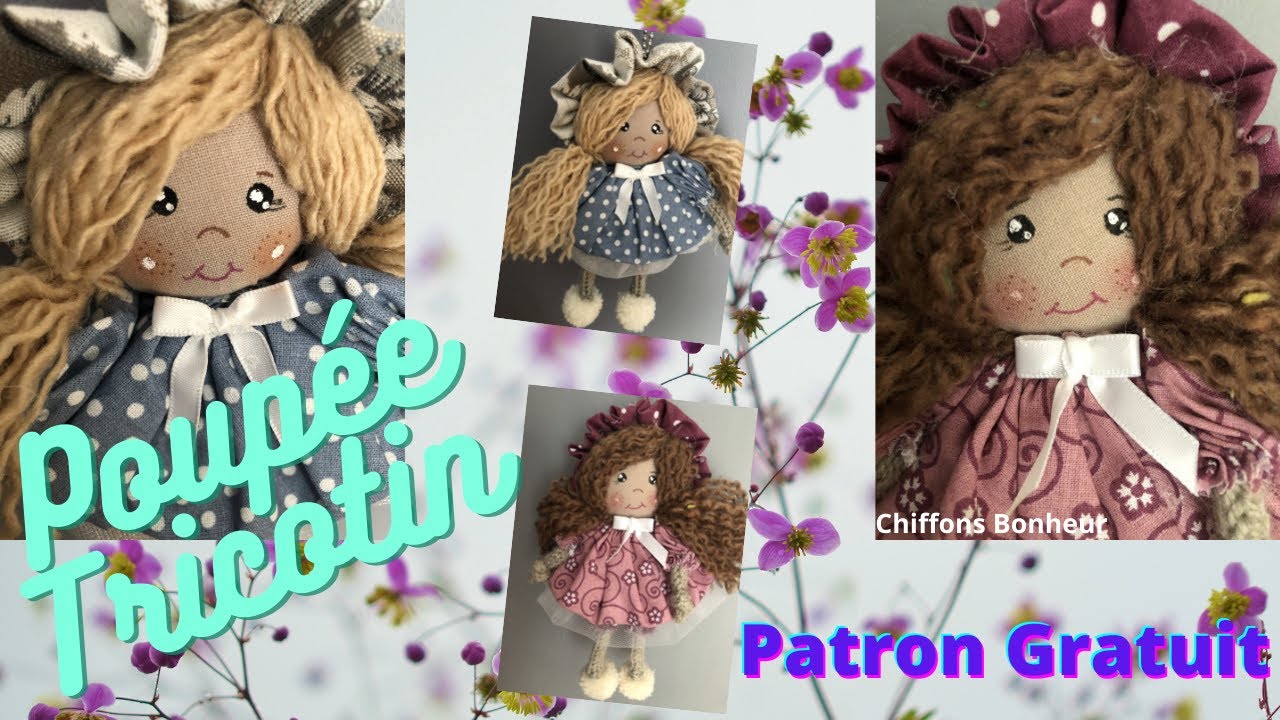 couture facile à la main d'une poupée tricotin yoyo avec chapeau, porte clé, doll