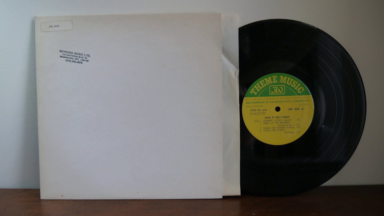 Wolf Ferrari Adam Carstairs Ellis Rich 1970 JW Theme Music ‎– JW 400