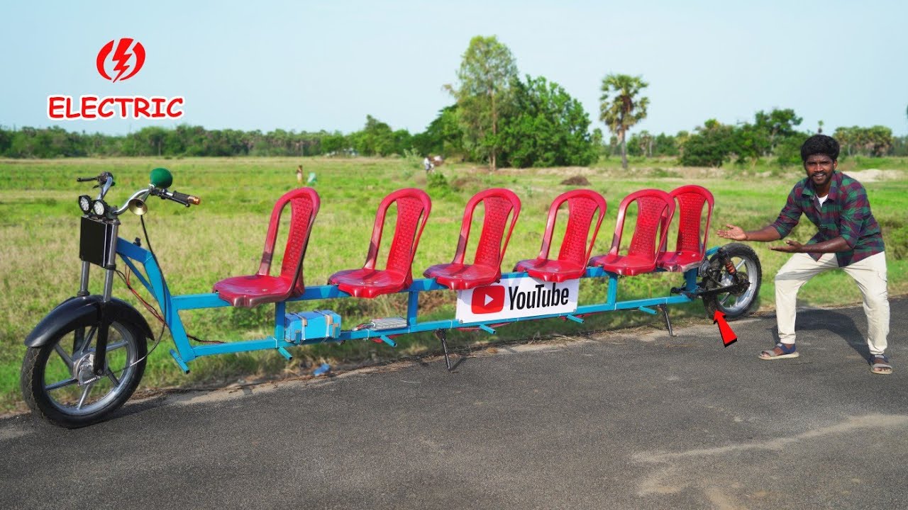 Making FAMILY BIKE.! | 6 SEATS 800W Motor | குடும்பத்தோட குற்றாலம் 😅 |  Mr.Village Vaathi