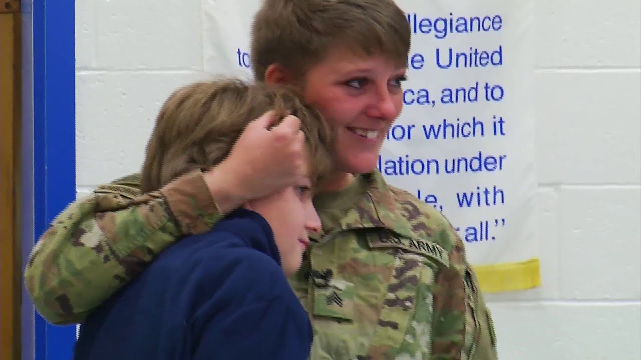Surprise reunion as local mom returns home from deployment