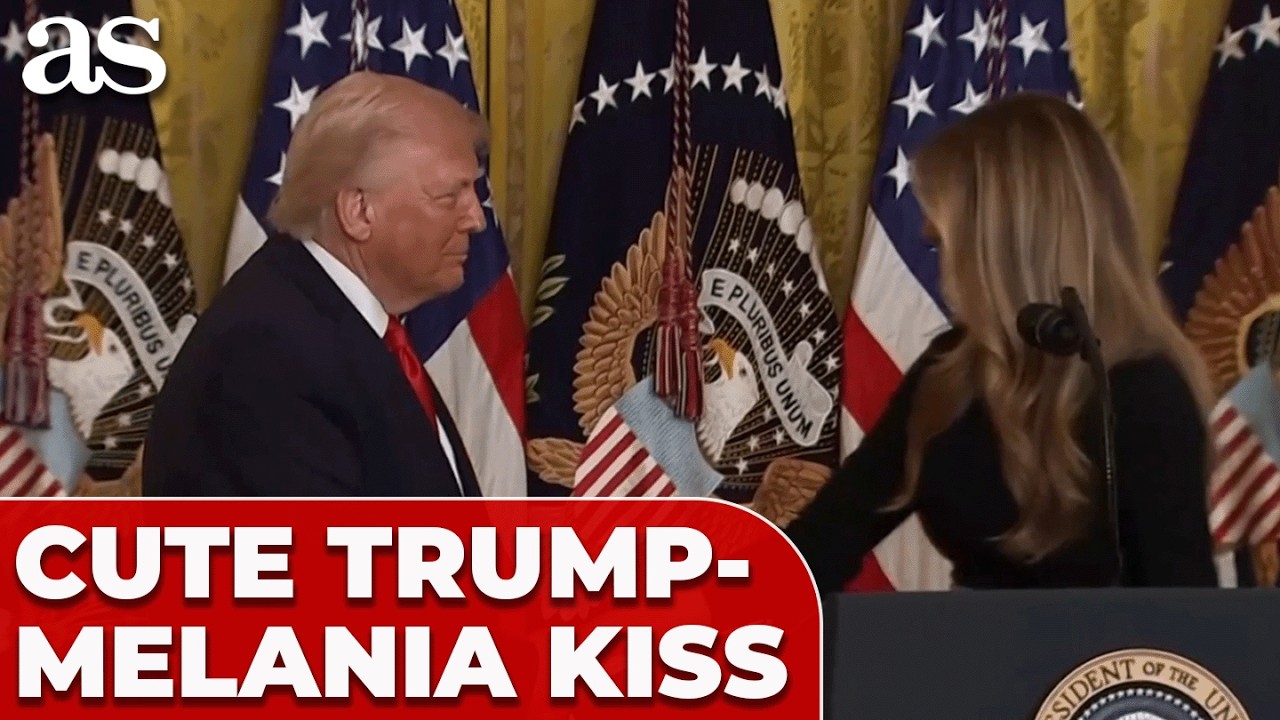 Трамп и Мелания Трамп разделили трогательный момент во время церемонии, посвященной Месяцу женско...